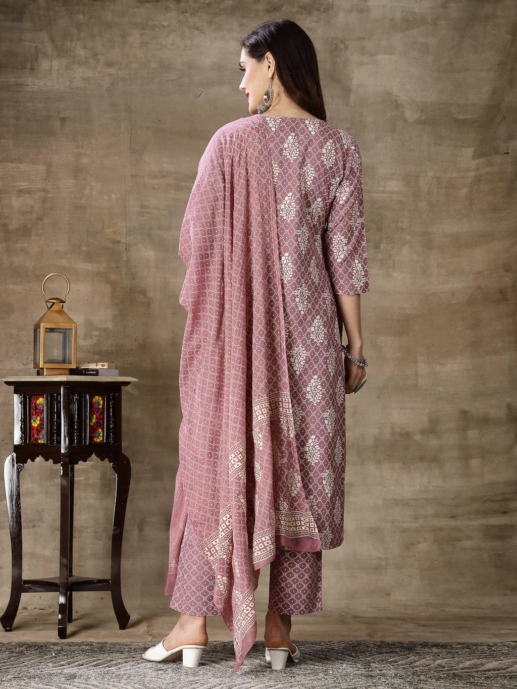 Printed & Embroidered Rayon Straight Kurta Pant Dupatta Set
